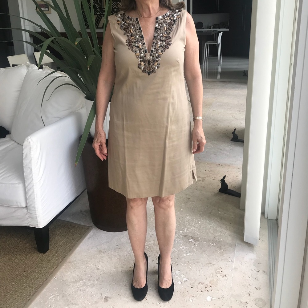Beige Maggy London dress with stones